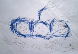 Kinder malen ein U-Boot